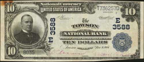 Emmetsburg, Iowa. $10 1902 Plain Back. Fr. 626. The Emmetsburg NB. Charter #8035. Very Fine.