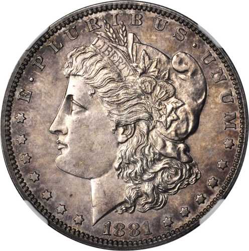 1881 Morgan Silver Dollar. Proof-64 (NGC).