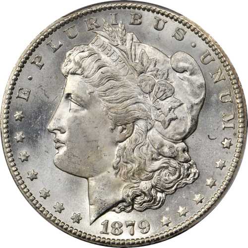 1879-CC Morgan Silver Dollar. Clear CC. MS-64+ (PCGS).