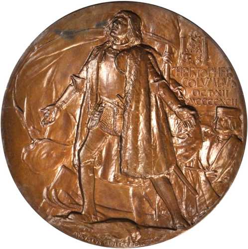 1892-1893 Worlds Columbian Exposition Award Medal. Bronze. 76.3 mm. By Augustus Saint-Gaudens and Ch