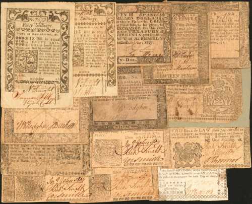 Colonial Currency. Collection of (14) Notes from Various Colonies. Very Good to About Uncirculated.