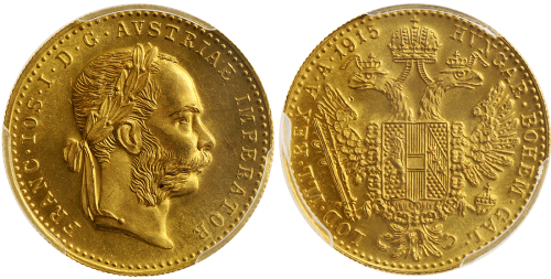 1915年澳洲金币，PCGS MS65,后铸