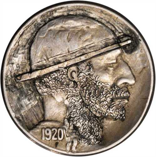 1920-S Man with Beard and Hat. Host coin Extremely Fine.