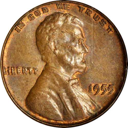 1955 Lincoln Cent. FS-101. Doubled Die Obverse. MS-64 BN (NGC).