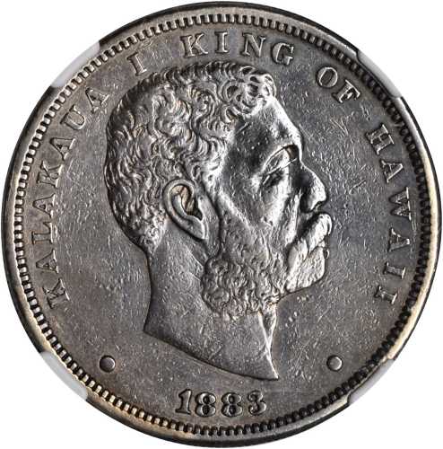1883 Hawaii Dollar. Medcalf-Russell 2CS-5. EF Details--Improperly Cleaned (NGC).