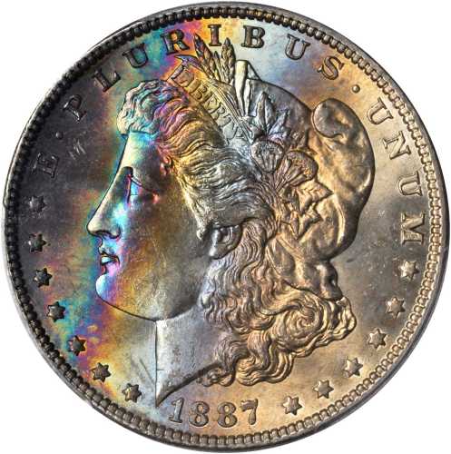 1887 Morgan Silver Dollar. MS-65+ (PCGS).