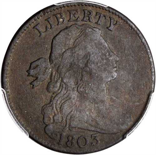 1803 Draped Bust Cent. S-246. Rarity-3. Small Date, Small Fraction. VF Details--Environmental Damage