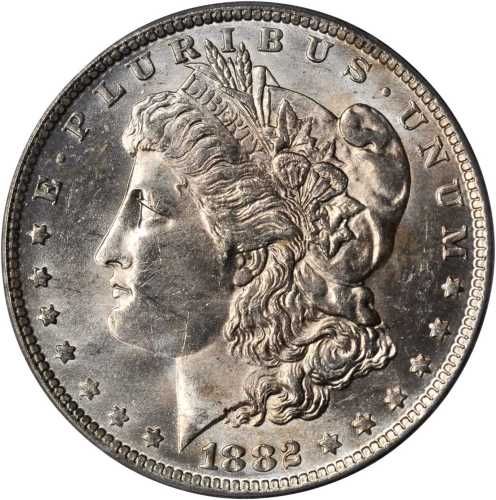 1882-O/S Morgan Silver Dollar. VAM-4. Top 100 Variety. Strong, O/S Recessed. MS-63 (PCGS).