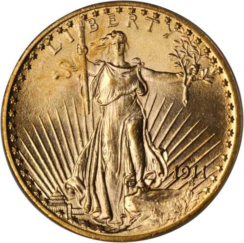 1911-D Saint-Gaudens Double Eagle. MS-65 (PCGS).