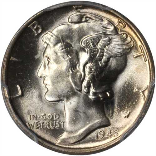 1945 Mercury Dime. MS-66 (PCGS).