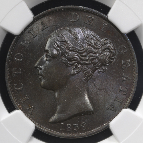 ISLE OF MAN マン岛 Penny 1839 NGC-MS63BN UNC