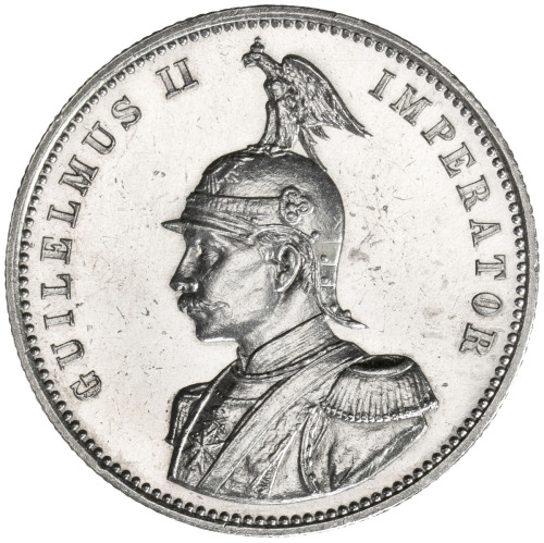 World Coins - Africa，GERMAN EAST AFRICA: Wilhelm II, 1888-1918, AR rupie, 1890, KM-2, surface hairli