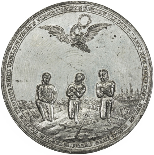 World Coins - Europe，BRANDENBURG-PRUSSIA: tin medal, 1813, Julius-2677, 58mm, Medal on the Battle of