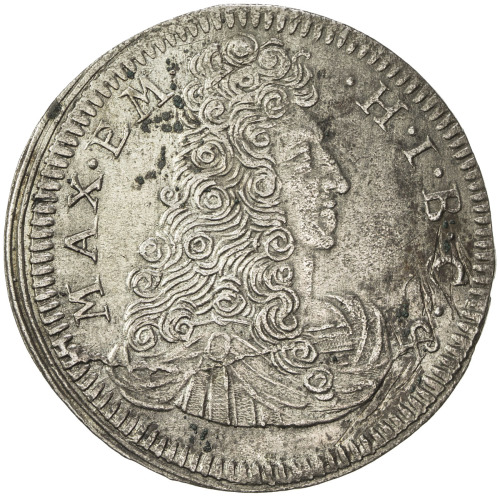 World Coins - Europe，BAVARIA: Maximilian II Emanuel, 1679-1726, AR 15 kreuzer (5.72g), 1694, KM-353.