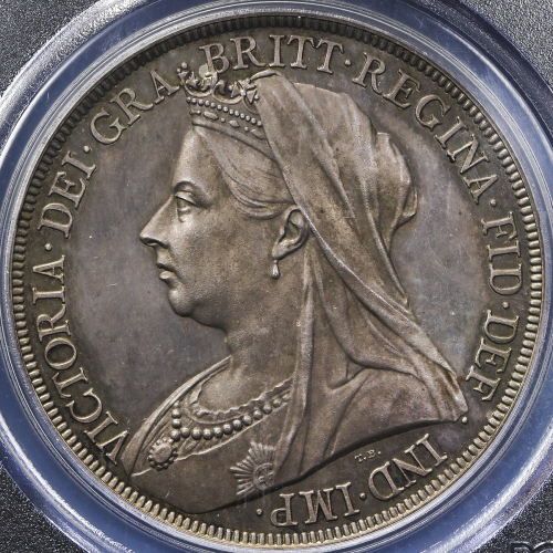 GREAT BRITAIN Victoria ヴィクトリア(1837~1901) Crown 1893LVI PCGS-PR63 トーン Proof UNC