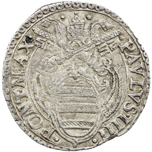 World Coins - Europe，PAPAL STATES: Paul IV, 1555-1559, AR testone, Rome, Berman-1039; CNI-56, Papal 