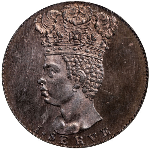 World Coins - The Americas，BARBADOS: AE halfpenny token, 1792, KM-Tn9, negro head left, wearing plum