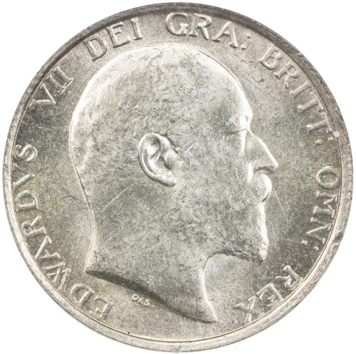 World Coins - Europe，GREAT BRITAIN: Edward VII, 1901-1910, AR shilling, 1907, KM-800, S-3982, lightl