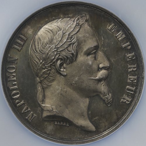 FRANCE Napoleon III ナポレオン3世(1852~70) AR Medal 1862  NGC-MS64 トーン UNC+
