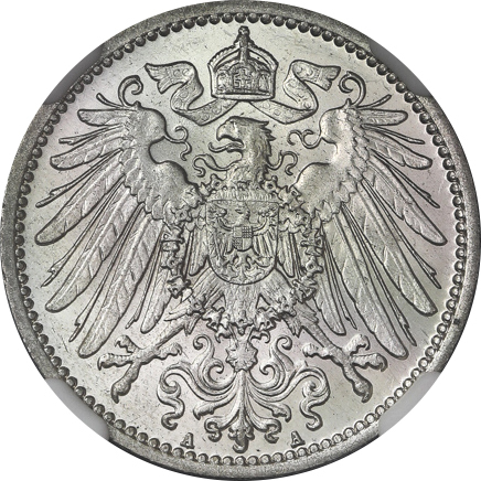GERMANY Empire ドイツ帝国 Mark 1909A  NGC-MS64 UNC+