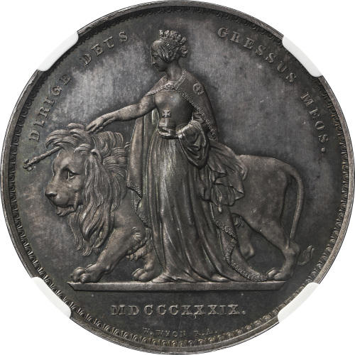 1839英国尤娜与狮子银币 NGC PF 64