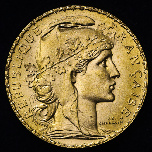 FRANCE 3rd Rep 第三共和政(1870~1940) 20Francs 1907A UNC