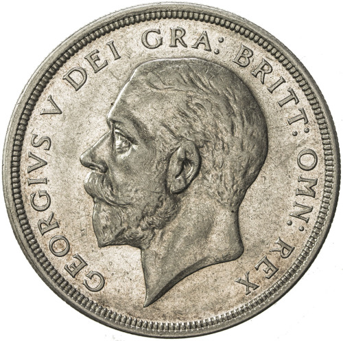 World Coins - Europe，GREAT BRITAIN: George V, 1910-1936, AR crown, 1933, KM-836, mintage of only 7,1