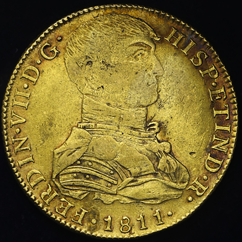 PERU ペ儿ー 8Escudos 1811JP 返品不可 要下见 Sold as is No returns bent 歪みあり F