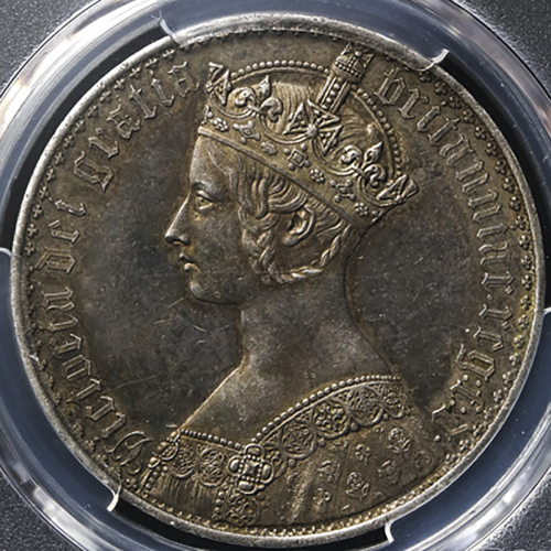 GREAT BRITAIN Victoria ヴィクトリア(1837~1901) Crown 1847 PCGS-PR58 トーン Proof EF+