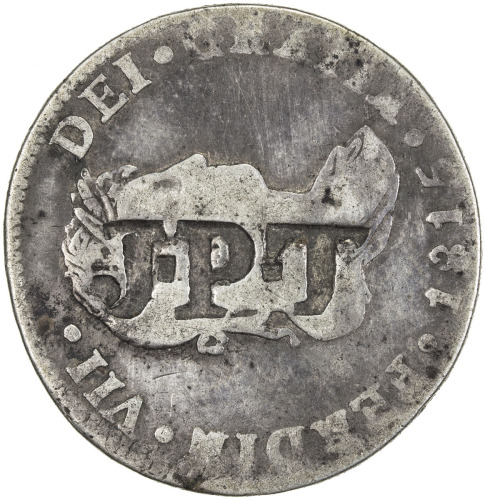 World Coins - The Americas，MEXICO: Fernando VII, 1808-1821, AR 2 reales, 1815-Mo, KM-93, assayer JJ,