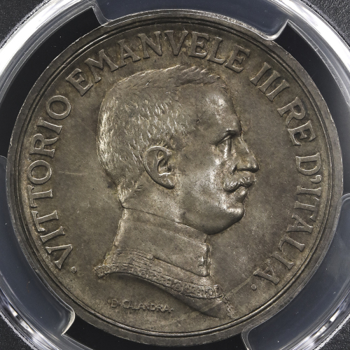 ITALY Kingdom 统一王国 5Lire 1914R PCGS-MS64 UNC+