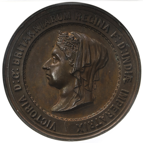 GREAT BRITAIN Victoria ヴィクトリア(1837~1901) AE Medal 1887  NGC-UNC Details”Rim Damage” 縁にアタリあり UNC