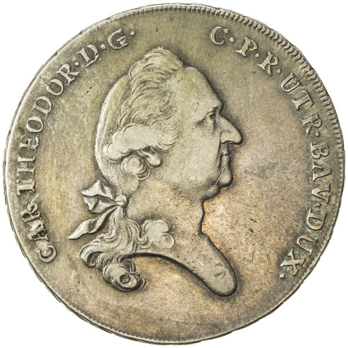 World Coins - Europe，BAVARIA: Karl Theodor, 1777-1799, AR ½ thaler (13.85g), Amberg, 1780-A, KM-558,