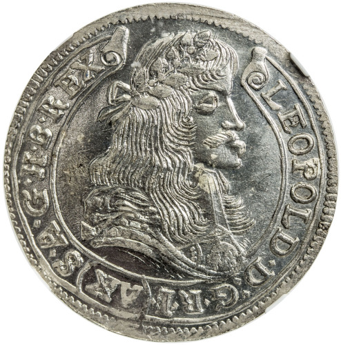 World Coins - Europe，HUNGARY: Leopold I, 1658-1705, AR 15 kreuzer, Kremnitz, 1679, KM-175, laureated