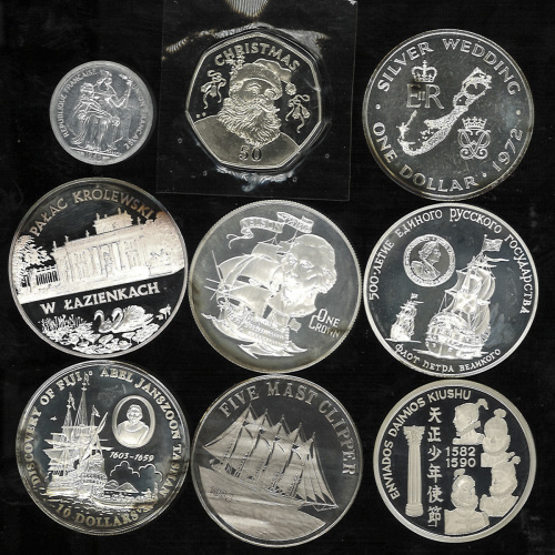 Lot of world coins 世界各国コイン 大型银货(×2)、他(×2) 返品不可 要下见 Sold as is No returns UNC~Proof