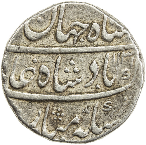 India - Mughal Empire，MUGHAL: Shah Jahan II, 1719, AR rupee (11.37g), Shahjahanabad, AH1131 year one