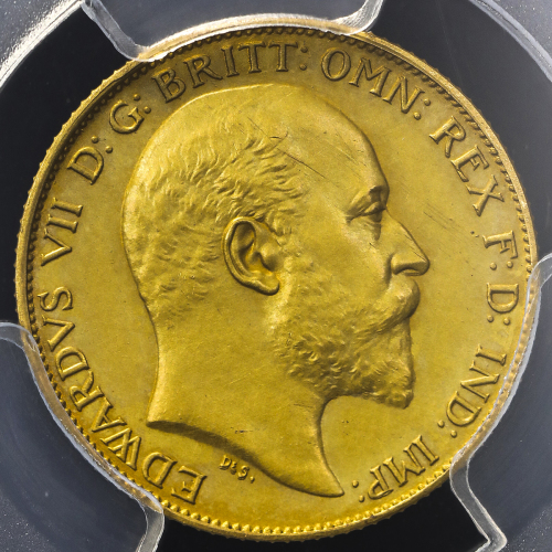 GREAT BRITAIN Edward VII エドワード7世(1901~10) 1/2Sovereign 1902 PCGS-PR62 Matte マットProof AU/UNC