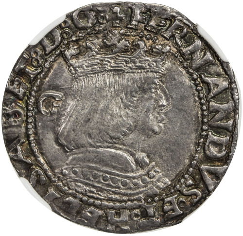 World Coins - Europe，NAPLES: Fernando & Isabella, 1474-1504, AR carlino, Crusafont-626, FERNANDVS ET