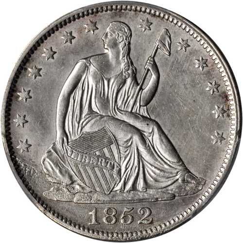 1852 Liberty Seated Half Dollar. WB-2. Rarity-4. Unc Details--Cleaned (PCGS). Gold Shield Holder.