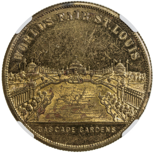 US Coins, Tokens & Medals，UNITED STATES:[1904], brass medal, H&K-317, NGC graded MS61, 