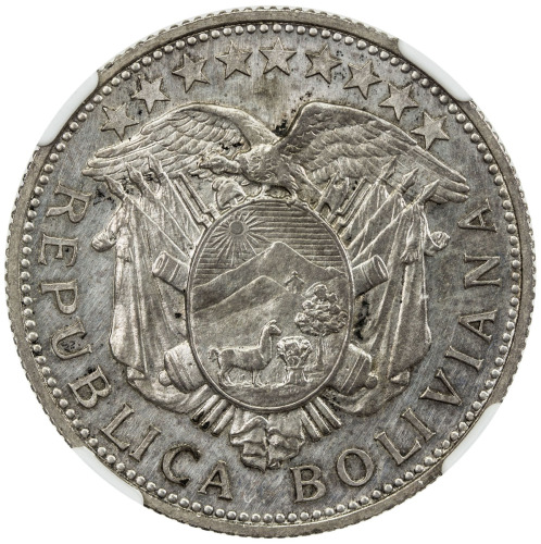 World Coins - The Americas，BOLIVIA: AR 50 centavos pattern, 1900, KM-PnA54, no mintmark, similar to 