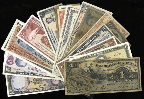 SOUTH&NORTH AMERICA 南北アメリカ Paper Money 纸币各种 返品不可 要下见 Sold as is No returns G~UNC