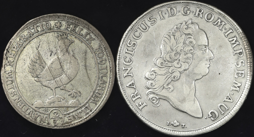 GERMANY German lot ドイツのロット アウグスブ儿ク Taler 1765 KM-184/ヘンネベ儿ク 2/3Taler 1694 KM-10 返品不可 要下见 Sold as is 