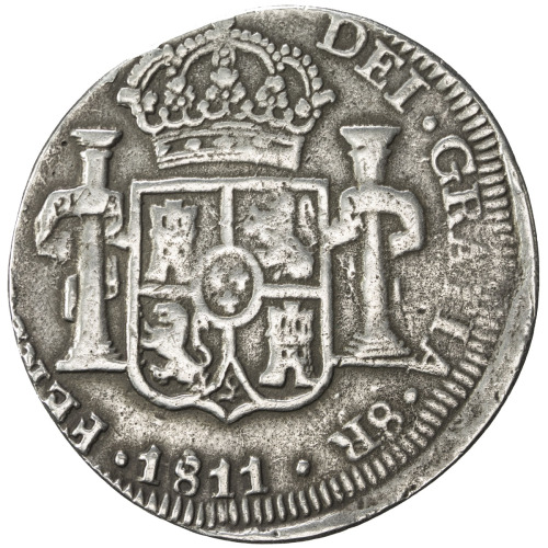 World Coins - The Americas，MEXICO: Fernando VII, 1808-1821, AR 8 reales (21.85g), Zacatecas, 1811, K