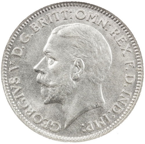World Coins - Europe，GREAT BRITAIN: George V, 1910-1936, AR sixpence, 1934, KM-832, S-4041, fully lu