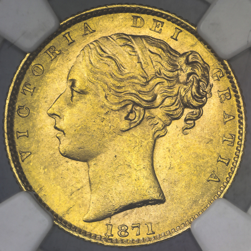 GREAT BRITAIN Victoria ヴィクトリア(1837~1901) Sovereign 1871 NGC-MS64 UNC+