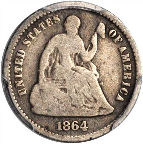 1864 Liberty Seated Half Dime. Good-6 (PCGS).