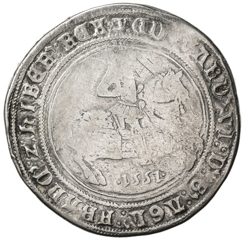 World Coins - Europe，ENGLAND: Edward VI, 1547-1553, AR crown, 1551, S-2478, Third period, crowned fi
