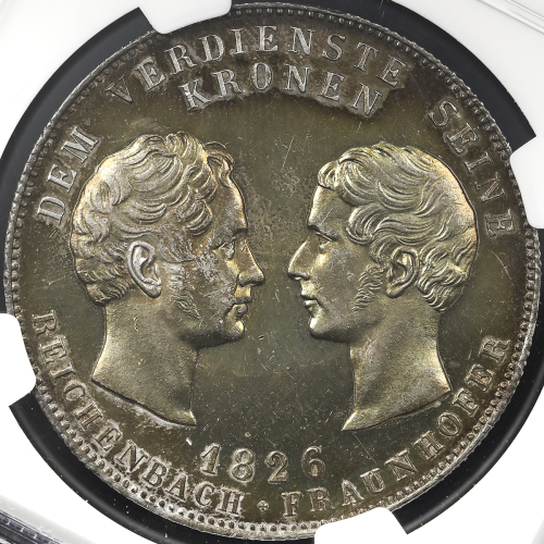 GERMANY Bavaria バイエ儿ン Taler 1826 NGC-UNC Details“Surface Hairlines“ 洗浄 プ儿ーフライク AU