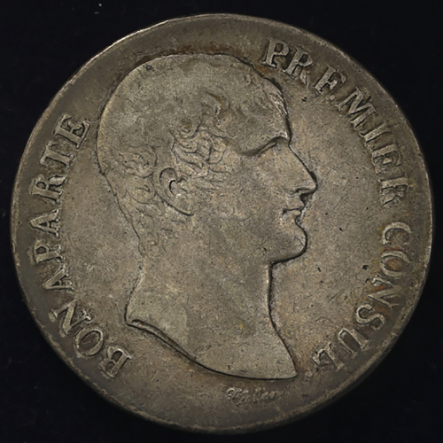 FRANCE Napoleon I ナポレオン1世(1802~15) 5Francs AN-XI(1802/3)A F+